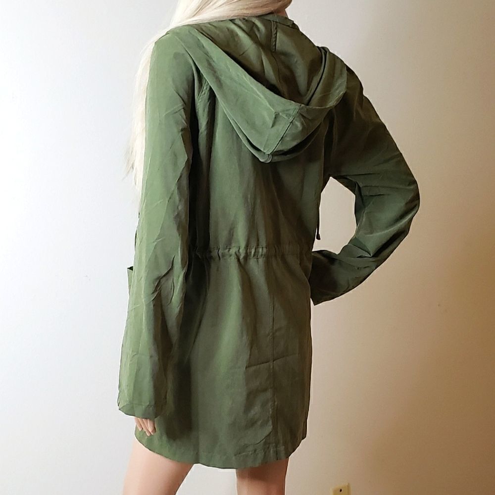 Love Tree Open Front Hooded Drawstring Waist Jacket - Picture 10 of 11